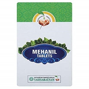 Vaidyaratnam Ayurvedic tablets mehanil tablets