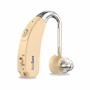AccuSure Digital Hearing Aid Amplifier for Adults & Seniors – Rechargeable, Volume Control, Small & Lightweight Sound Enhancer