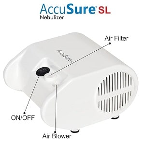 AccuSure SL Nebulizer Compressor Machine for Child & Adult with MouthPiece & Mask for Home Use - Image 2