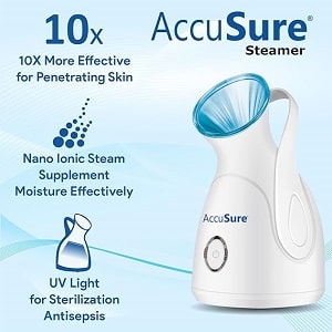 AccuSure Nano Ionic Facial Steamer For Home Facial Deep Cleaning,Steam Breath Machine For Adults/Kids, Best For Men/Women Beauty Spa At Home - Image 2