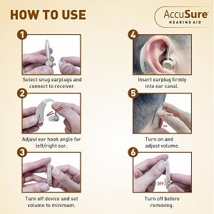 AccuSure Digital Hearing Aid Amplifier for Adults & Seniors – Rechargeable, Volume Control, Small & Lightweight Sound Enhancer - Image 3