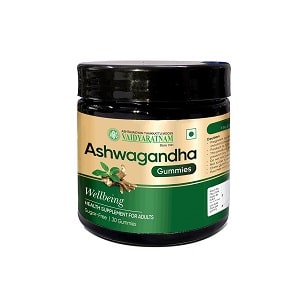 Vaidyaratnam Ashwagandha Gummies Natural Stress Support & Focus Aid Ashwagandha Root extract Gummies