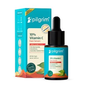 Pilgrim 10% Vitamin C Serum for Glowing Skin with 5% Niacinamide, Hyaluronic & Glycolic Acid