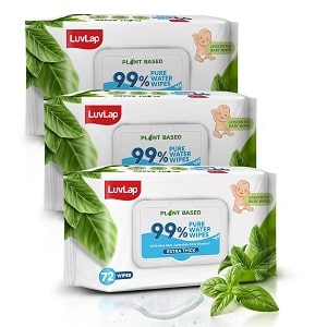 LuvLap plant based baby wipes Buy LuvLap baby wipes online LuvLap baby wipes price LuvLap 99% pure water baby wipes Extra thick baby wipes pH balanced baby wipes
